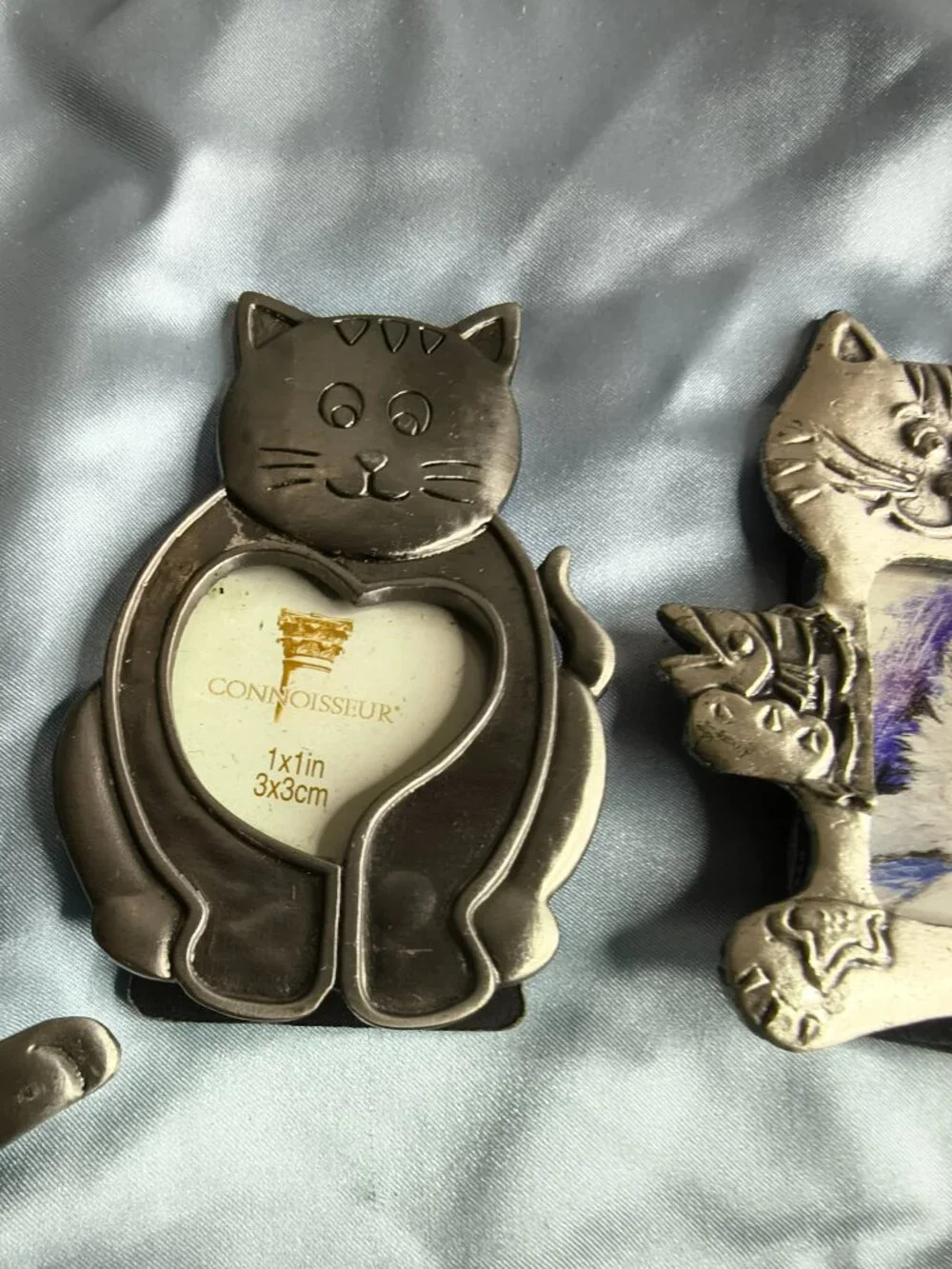 Set of 3 Silver Tone Cat Frames